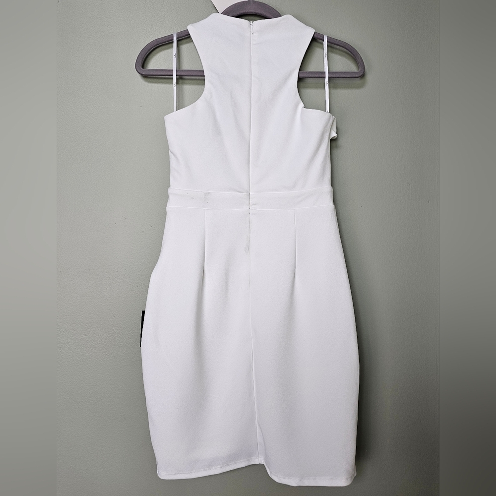 Lulus Headed to Cocktail Hour White Halter Tulip Mini Dress, Size Small - Picture 8 of 15